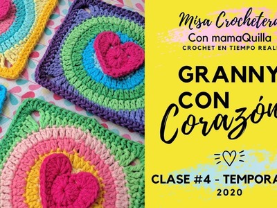 GRANNY CON CORAZÓN - Crochet En Tiempo Real Con mamaQuilla!