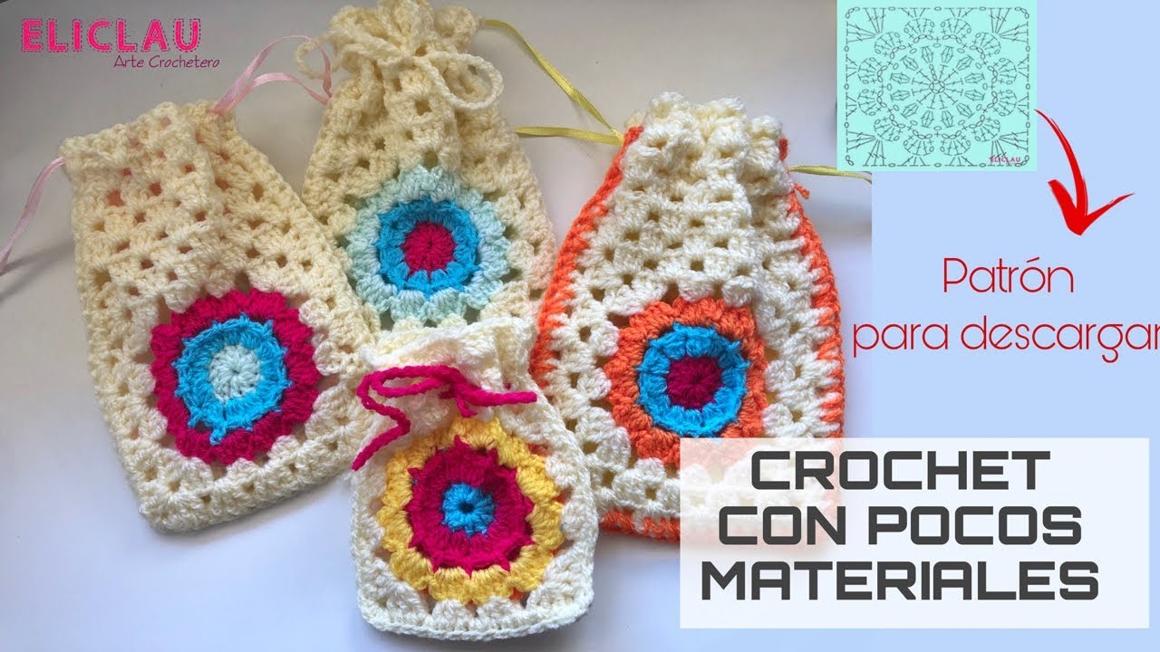 Ideas fáciles a Crochet con poquito material | BOLSITAS | Nuestra Terapia Crochetera | EliClau