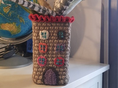 Maceta edificio crochet, ganchillo