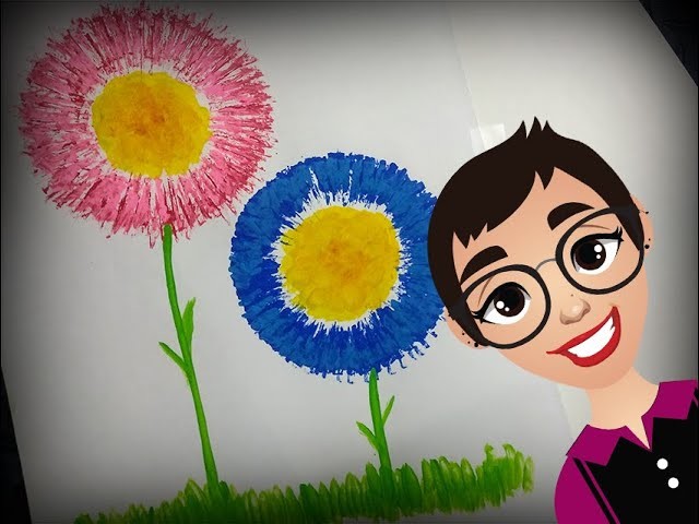 Manualidad - Flores con tubo de cartón.