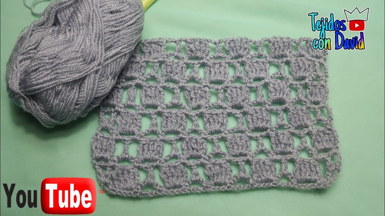 Punto bloque calado a crochet pasó a pasó muy fácil de tejer
