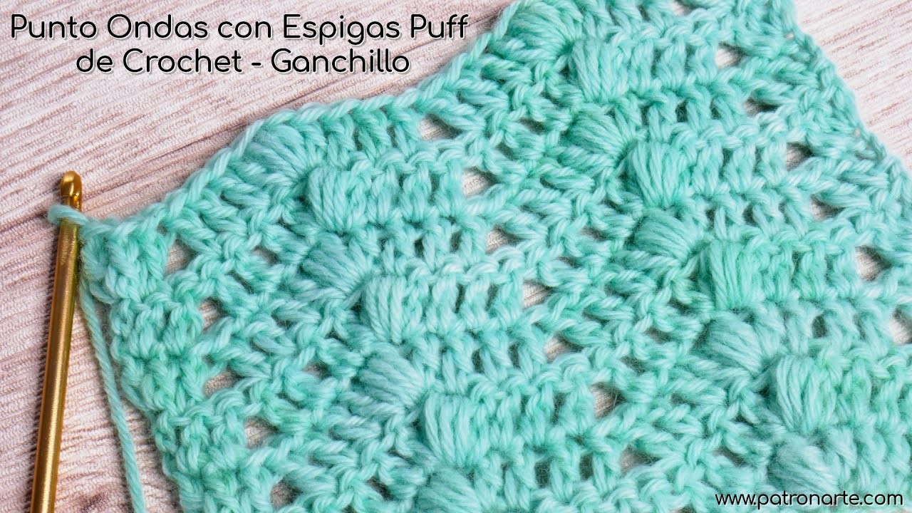 Punto Ondas con Espigas Puff de Crochet - Ganchillo | Tutoriales de Crochet Paso a Paso #crochet