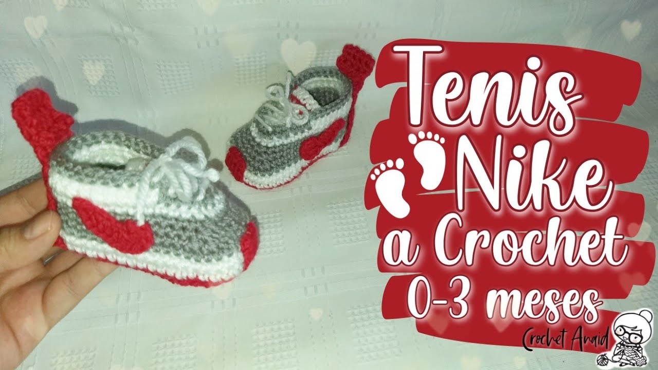 TENIS NIKE A CROCHET DE 0-3 MESES | Tejidos a Crochet | Crochet Anaid