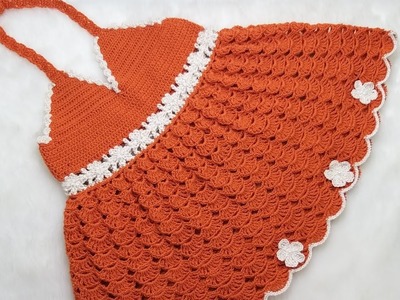 Vestido Mandarina tejido a crochet