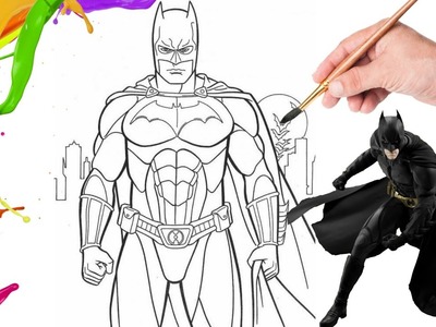 BATMAN Como dibujar y Colorear a Batman INCREIBLE | how to draw batman Videos para niños SuperHéroe