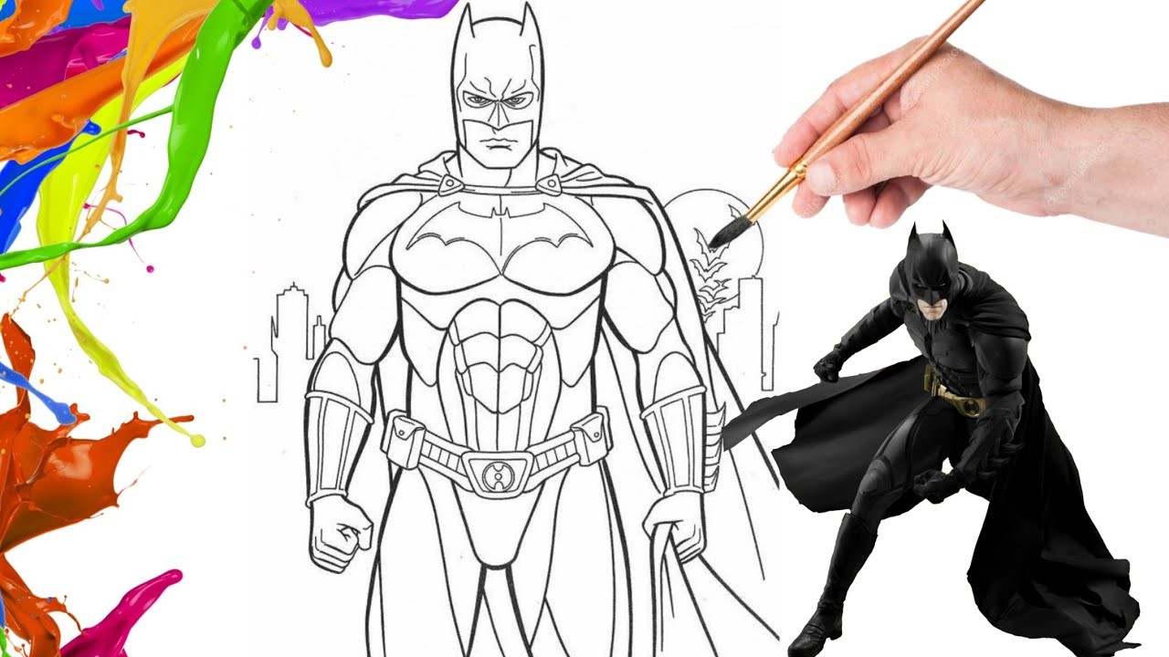 BATMAN Como dibujar y Colorear a Batman INCREIBLE | how to draw batman Videos para niños SuperHéroe