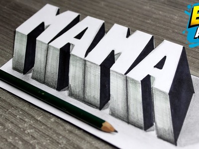❤️ Cómo Dibujar las letras de MAMÁ en 3D - Como Hacer Tarjetas para Día de la Madre 3D -  Easy Art