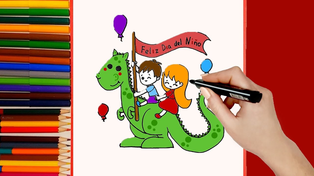 Cómo dibujar un Niños paso a paso. Día del Niño 30 April