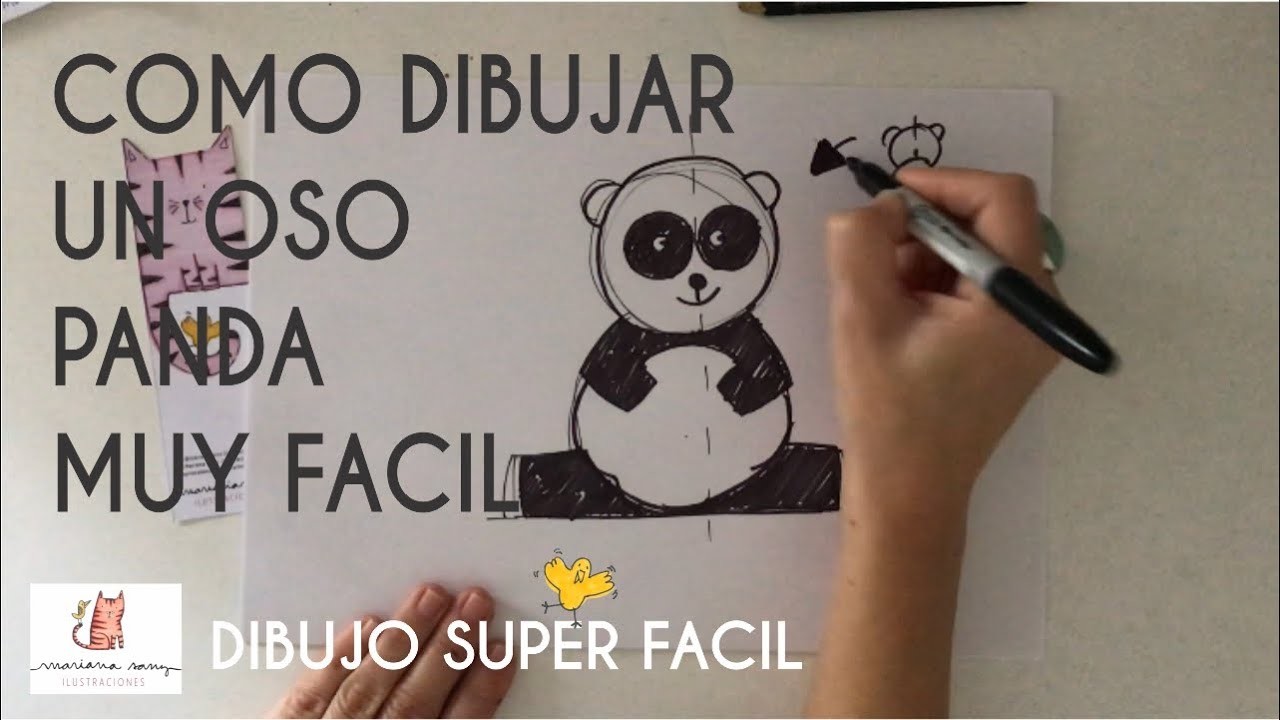 COMO DIBUJAR UN OSO PANDA MUY FACIL