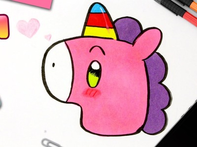 COMO DIBUJAR UN UNICORNIO KAWAII ???? aprender a dibujar y colorear ???? dibujos de unicornios facil