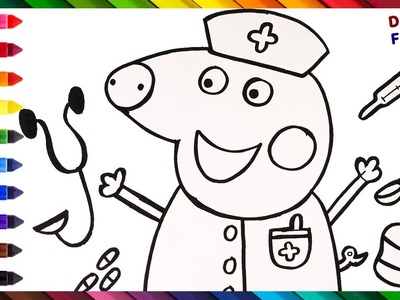 Cómo Dibujar y Colorear A Peppa Pig Enfermera y Kits Médicos ????????????  Dibujos Para Niños