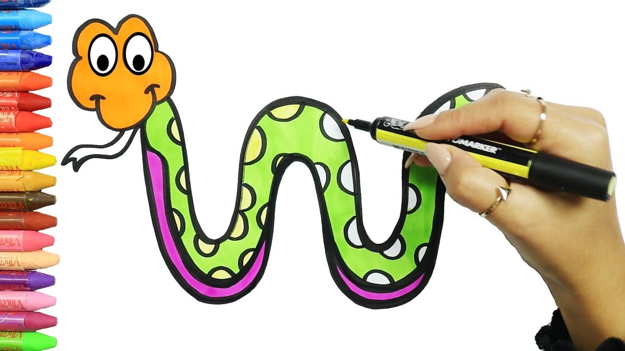Cómo Dibujar y Colorear Serpiente ???? | Dibujos Para Niños con MiMi ???? | Aprender Colores ????