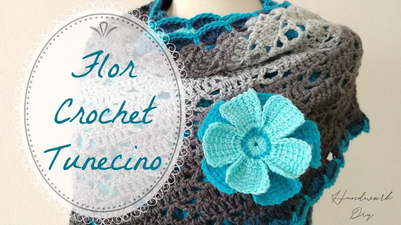 Cómo tejer flor crochet tunecino paso a paso
