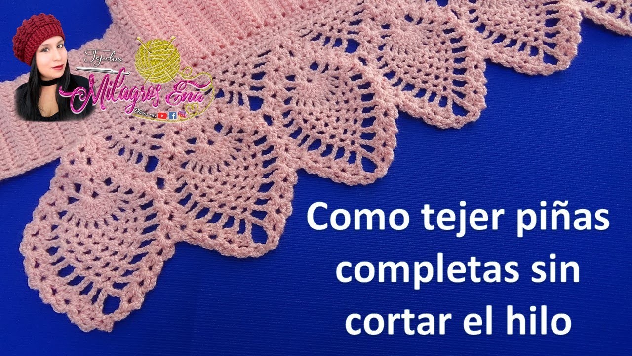 Como tejer piñas completas a crochet sin cortar el hilo para terminación de  tops y blusas