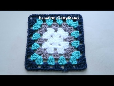 CROCHET TUTORIAL ???? Cuadro a crochet básico ( Basic Granny Square Crochet Tutorial)