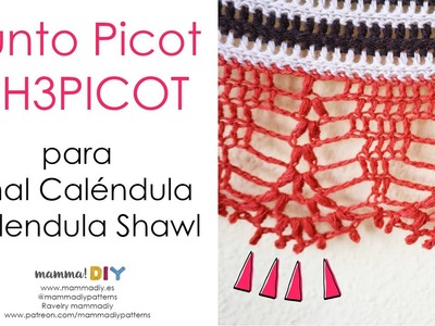 Crochet Tutorial Picot Stitch for Calendula Shawl by Cecilia Losada of Mamma Do It Yourself