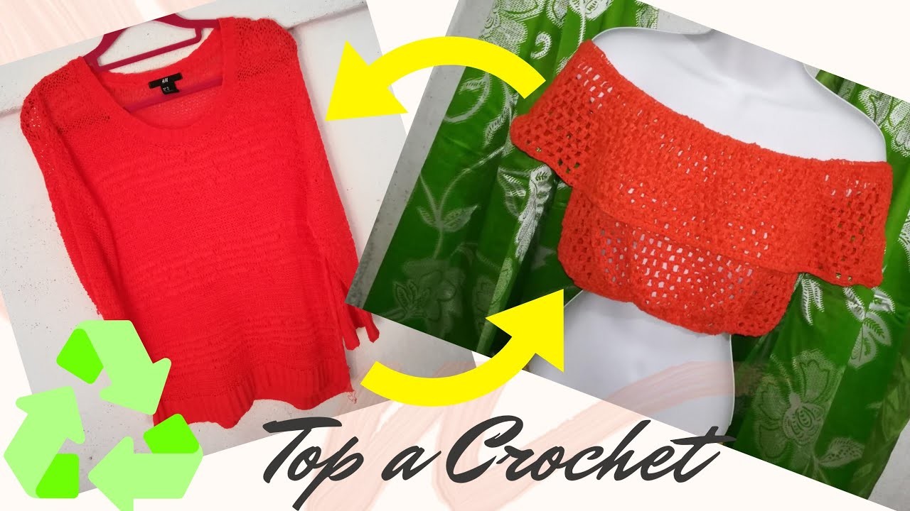 Crop top o blusa estilo campesina tejida a crochet tutorial paso a paso by Alexandra Sacasa