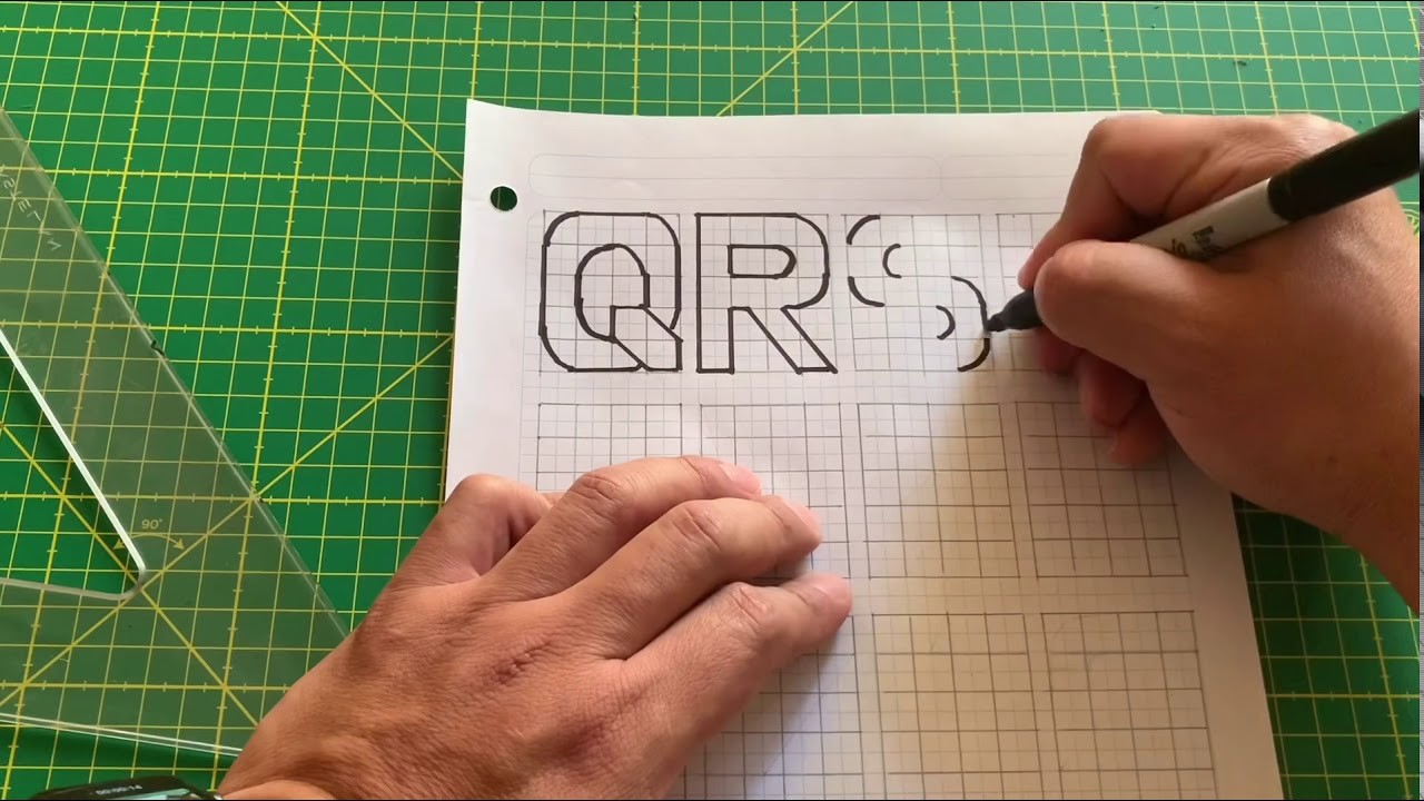 Dibujo de letras súper fácil en plantilla