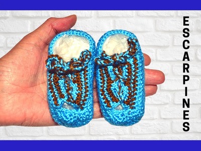 ESCARPINES diseño Zapatillas a #crochet bebe (recién nacido) tutorial paso a paso. Moda a Crochet
