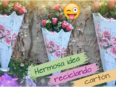 Hermosa idea reciclando CARTON. Genial idea de florero en forma de paraguas reciclando carton!!????????