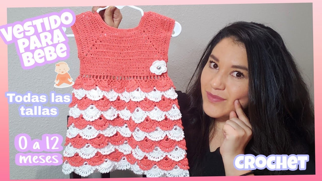 Hermoso vestido para bebe a crochet (paso a paso tutrorial) como hacer !!