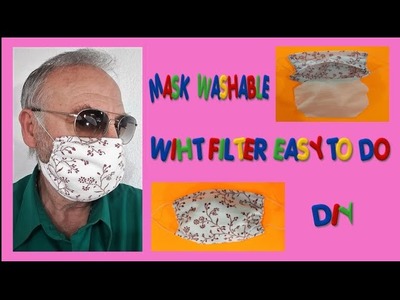 HOW TO MAKE EASY PROTECTIVE MASK WASHABLE WITH FILTER POCKET