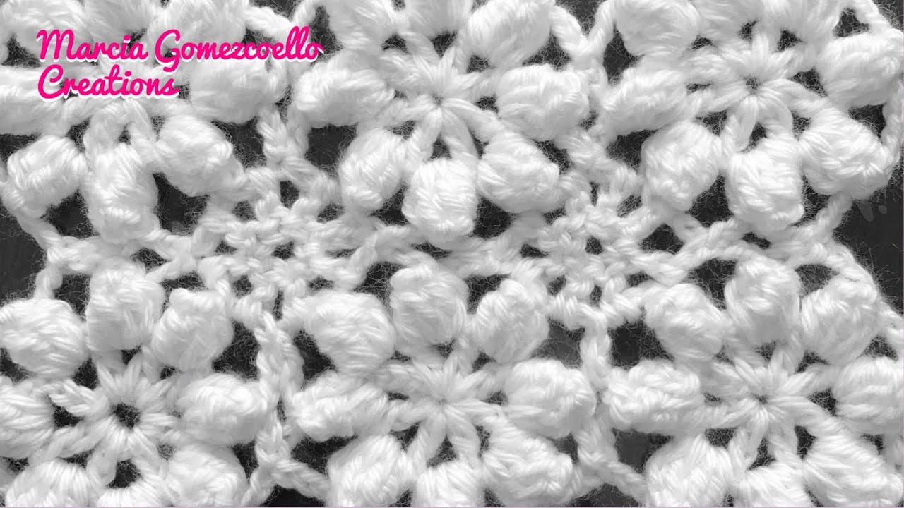 TEJIDOS A CROCHET: Flores Popcorn Continuas. HOW TO CROCHET: Popcorn without Seam