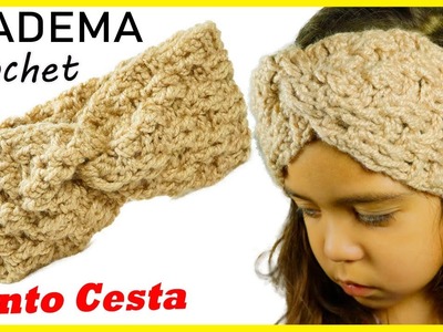 ????Diadema Tejida a Crochet en PUNTO CESTA |crochet headband | VINCHA - TURBANTE - TIARA❣