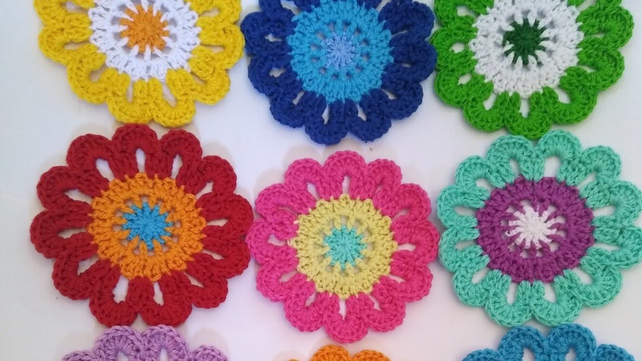 ???? Flor ???? de colores a crochet!!