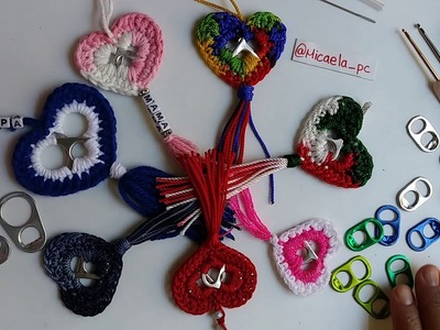 Llaveros de Corazón Tejidos a Crochet - keychain.
