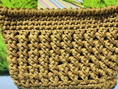 Monedero tejido punto relevante a crochet en cuarentena