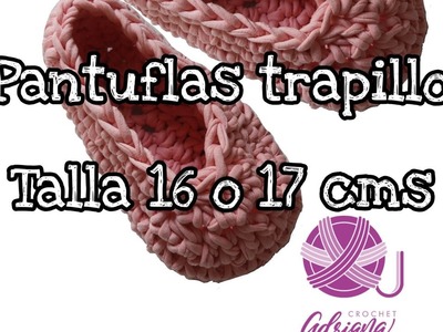 Pantuflas trapillo talla 16-17 cms. crochet Adriana