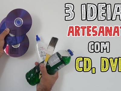 3 Ideias Reciclando CD E DVD Usados Artesanato