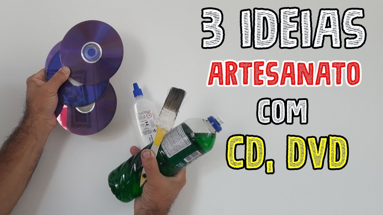 3 Ideias Reciclando CD E DVD Usados Artesanato