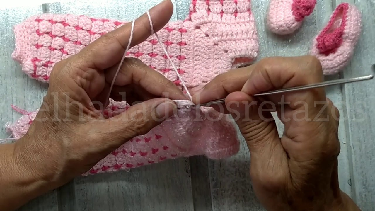 4º parte Cómo hacer enterizo de bebé tejido en crochet ????????(muñeco bebé)