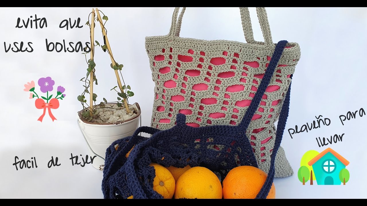 APRENDER A TEJER | tutorial | bolso ecologico en Crochet | parte 1 | Ganchillo Paso a Paso | DIY