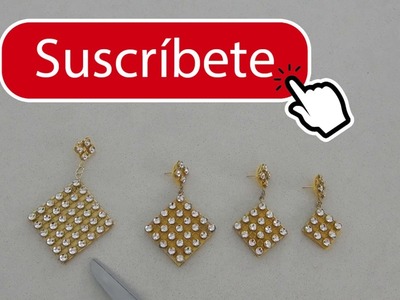 ARETES HECHOS A MANO.HANDMADE EARRINGS.DIY MAKE EARRINGS AT HOME.JEWELRY.TUTORIAL.PASO A PASO