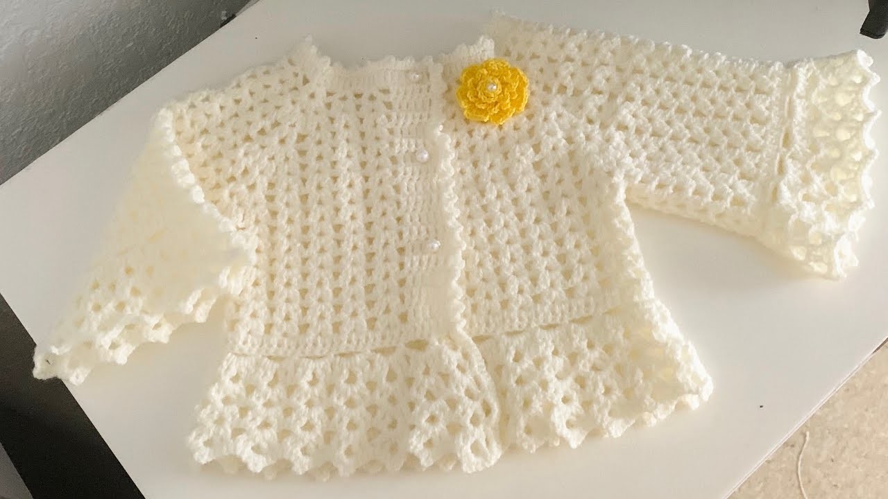 Chaquetita o Sueter para bebe tejido a crochet | 9 a 12 meses | Jersey a Crochet | tejidos para bebe