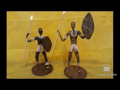 Como Fazer Escultura com Jornal-Guerreiro Africano
