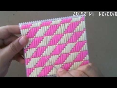 Como hacer un tejido con rafia y malla MUY FACIL || Plastic canvas || Tejido de rafia