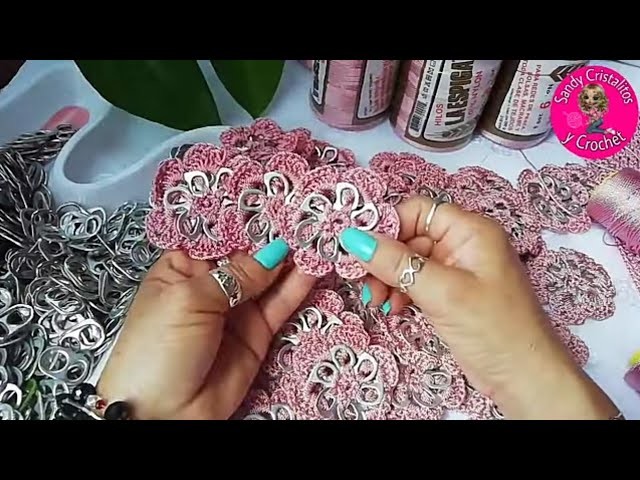 Cómo tejer flores a Crochet con Fichas.Anillas