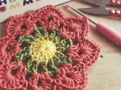 Flor de 8 pétalos crochet