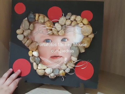 Portafotos Mickey Mouse con piedras diy manualidades