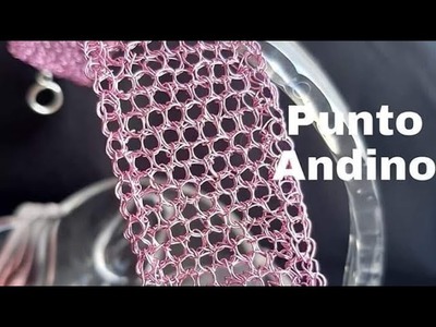 Pulsera tejida a crochet con "Punto Andino" con hilos de cobre