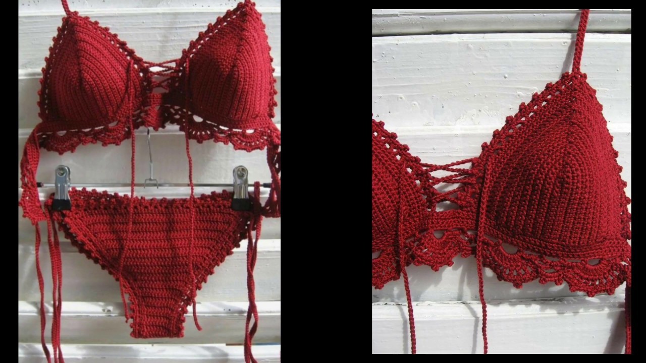 Top rojo tejido a Crochet - Parte 1 (copas)