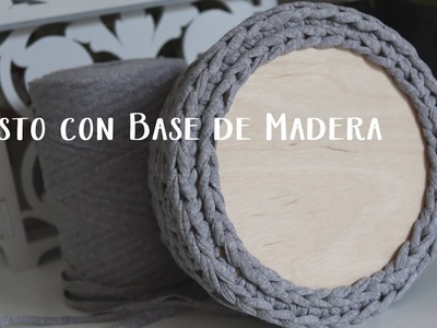 Tutorial cesto o canasta  a ganchillo con  base de madera.How to Crochet a Wooden Based Basket