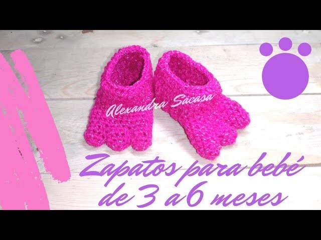 Zapatitos (garritas) tejidos a crochet para bebé de 3 a 6 meses by Alexandra Sacasa