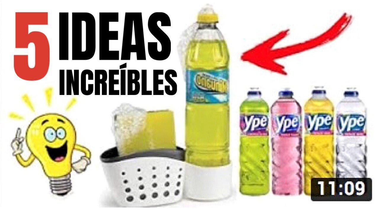 5 Ideas Increíbles con botellas de Plástico.Botellas de Detergente