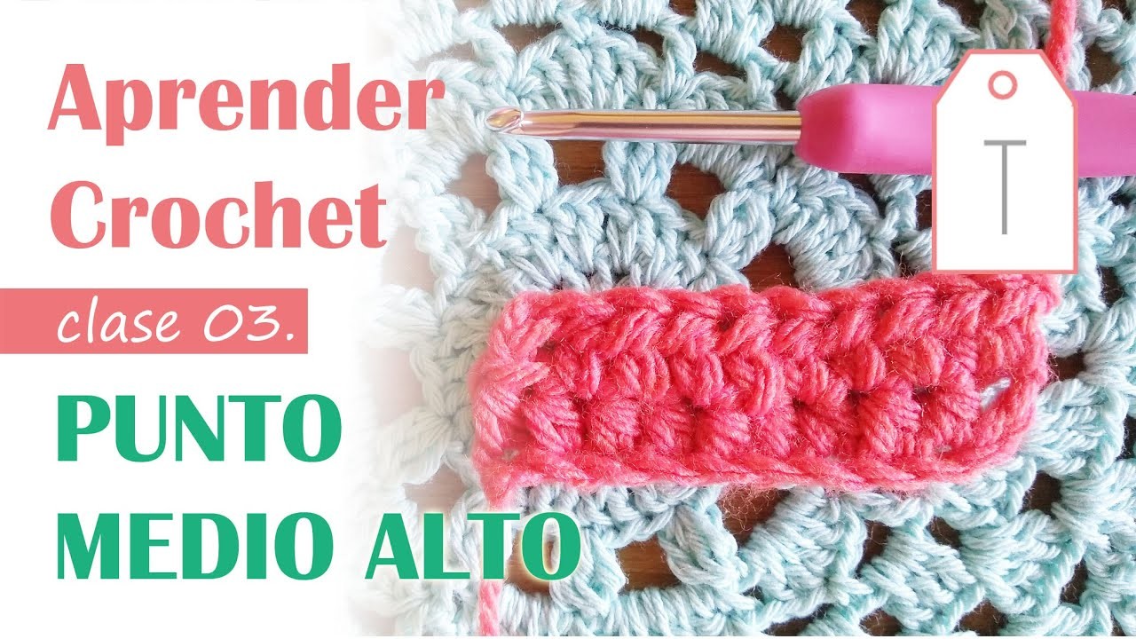 Aprender crochet - Punto medio alto - Media Vareta (Medio punto alto) - Half Double Crochet Stitch