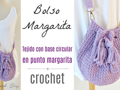 Bolso crochet tejido con punto Margarita | Handwork Diy